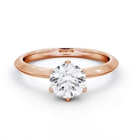 Round Diamond Knife Edge Band Engagement Ring 9K Rose Gold Solitaire ENRD216_RG_THUMB2 