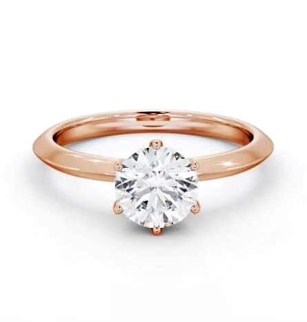 Round Diamond Knife Edge Band Engagement Ring 9K Rose Gold Solitaire ENRD216_RG_THUMB1