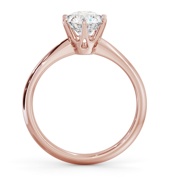 Round Diamond Knife Edge Band Engagement Ring 18K Rose Gold Solitaire ENRD217_RG_THUMB1 