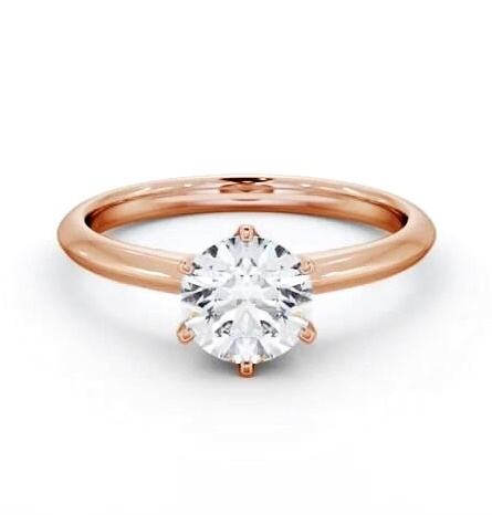 Round Diamond Knife Edge Band Engagement Ring 18K Rose Gold Solitaire ENRD217_RG_THUMB2 