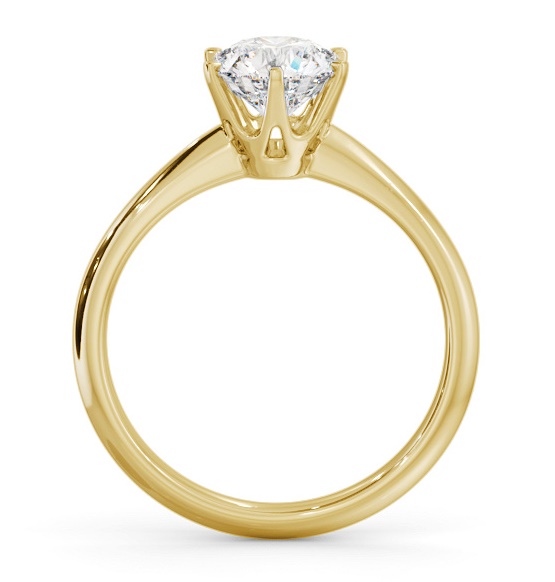 Round Diamond Knife Edge Band Engagement Ring 9K Yellow Gold Solitaire ENRD217_YG_THUMB1 