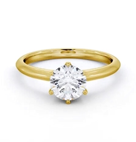 Round Diamond Knife Edge Band Ring 18K Yellow Gold Solitaire ENRD217_YG_THUMB2 