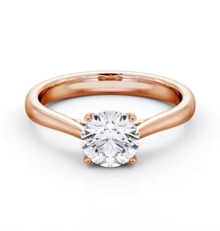 Round Diamond Classic 4 Prong Engagement Ring 18K Rose Gold Solitaire ENRD218_RG_THUMB2 