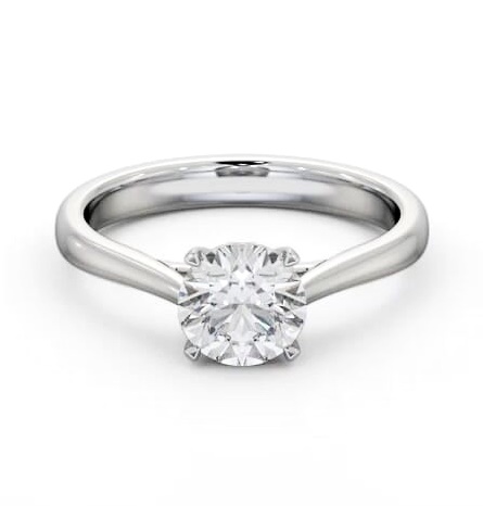 Round Diamond Classic 4 Prong Engagement Ring 9K White Gold Solitaire ENRD218_WG_THUMB2 