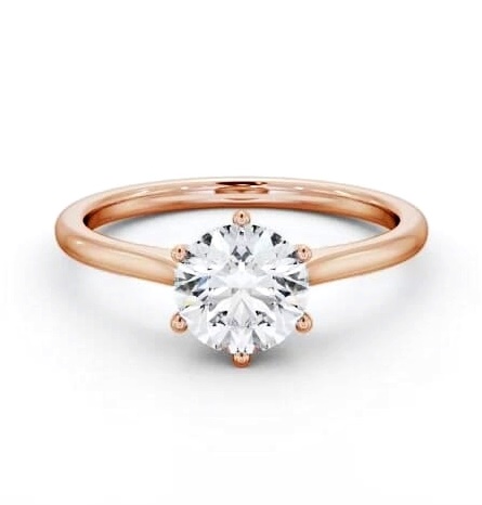 Round Diamond Classic 6 Prong Engagement Ring 18K Rose Gold Solitaire ENRD219_RG_THUMB2 