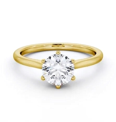 Round Diamond Classic 6 Prong Engagement Ring 9K Yellow Gold Solitaire ENRD219_YG_THUMB2 