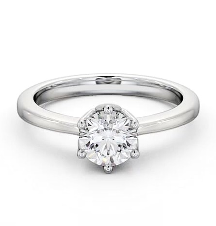 Round Diamond Decorative Engagement Ring 9K White Gold Solitaire ENRD21_WG_THUMB2 