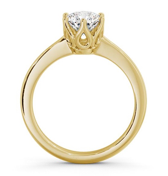 Round Diamond Decorative Engagement Ring 9K Yellow Gold Solitaire ENRD21_YG_THUMB1 