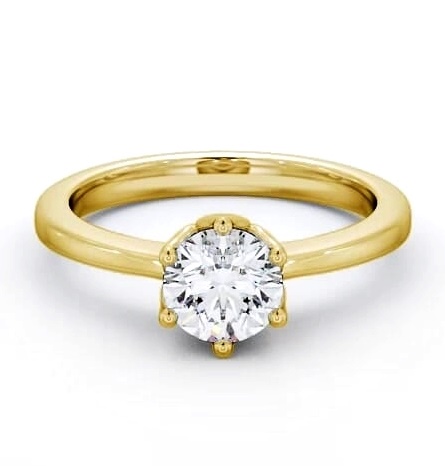 Round Diamond Decorative Engagement Ring 9K Yellow Gold Solitaire ENRD21_YG_THUMB2 