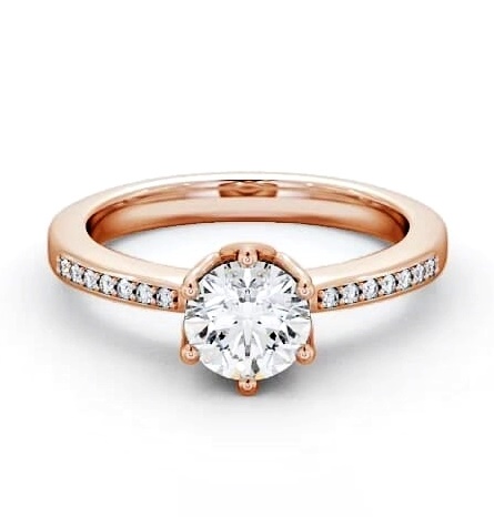 Round Diamond Intricate Detail 6 Prong Ring 18K Rose Gold Solitaire ENRD21S_RG_THUMB2 