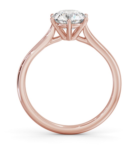 Round Diamond Tapered Band 6 Prong Ring 9K Rose Gold Solitaire ENRD220_RG_THUMB1 