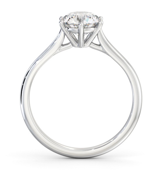 Round Diamond Tapered Band 6 Prong Engagement Ring Platinum Solitaire ENRD220_WG_THUMB1 