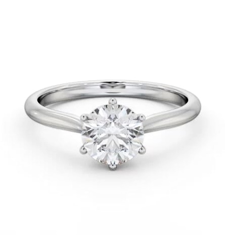 Round Diamond Tapered Band 6 Prong Engagement Ring Palladium Solitaire ENRD220_WG_THUMB2 