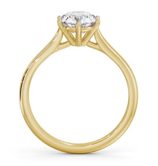 Round Diamond Tapered Band 6 Prong Ring 9K Yellow Gold Solitaire ENRD220_YG_THUMB1 