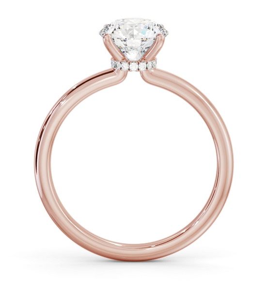 Round Diamond Hidden Halo Engagement Ring 9K Rose Gold Solitaire ENRD221_RG_THUMB1 