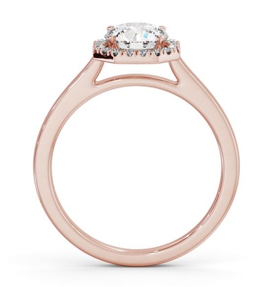 Round Diamond with Asscher Shape Halo Engagement Ring 9K Rose Gold ENRD225_RG_THUMB1 