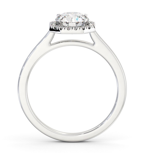 Round Diamond with Asscher Shape Halo Engagement Ring Platinum ENRD225_WG_THUMB1 