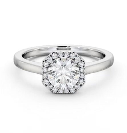 Round Diamond with Asscher Shape Halo Engagement Ring Platinum ENRD225_WG_THUMB2 