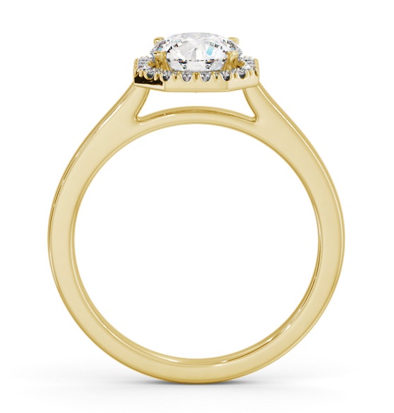 Round Diamond with Asscher Shape Halo Engagement Ring 18K Yellow Gold ENRD225_YG_THUMB1 