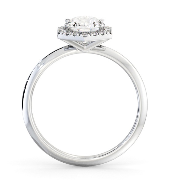 Round Diamond with Hexagon Shape Halo Engagement Ring 18K White Gold ENRD226_WG_THUMB1 