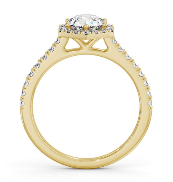 Round Diamond with Hexagon Shape Halo Engagement Ring 9K Yellow Gold ENRD227_YG_THUMB1 