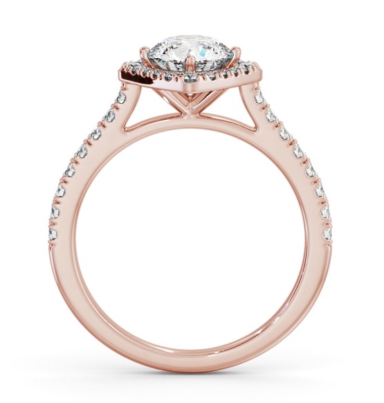 Halo Round Diamond with Rotated Head Engagement Ring 9K Rose Gold ENRD228_RG_THUMB1 