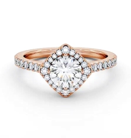 Halo Round Diamond with Rotated Head Engagement Ring 18K Rose Gold ENRD228_RG_THUMB2 