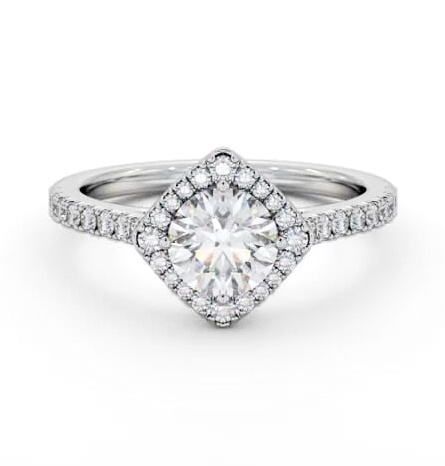 Halo Round Diamond with Rotated Head Engagement Ring Platinum ENRD228_WG_THUMB2 