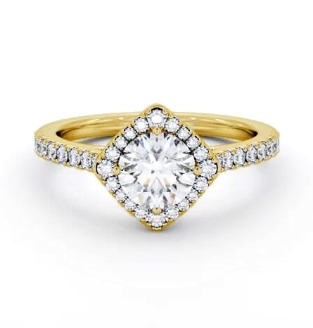 Halo Round Diamond with Rotated Head Engagement Ring 9K Yellow Gold ENRD228_YG_THUMB2 