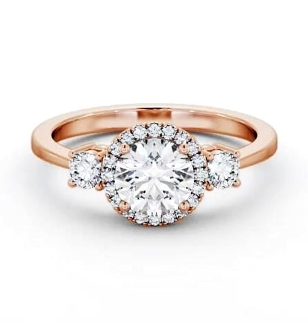 Halo Round Diamond Engagement Ring with Accent Diamonds 18K Rose Gold ENRD229_RG_THUMB1