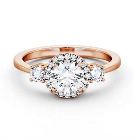 Halo Round Diamond Engagement Ring with Accent Diamonds 9K Rose Gold ENRD229_RG_THUMB2 