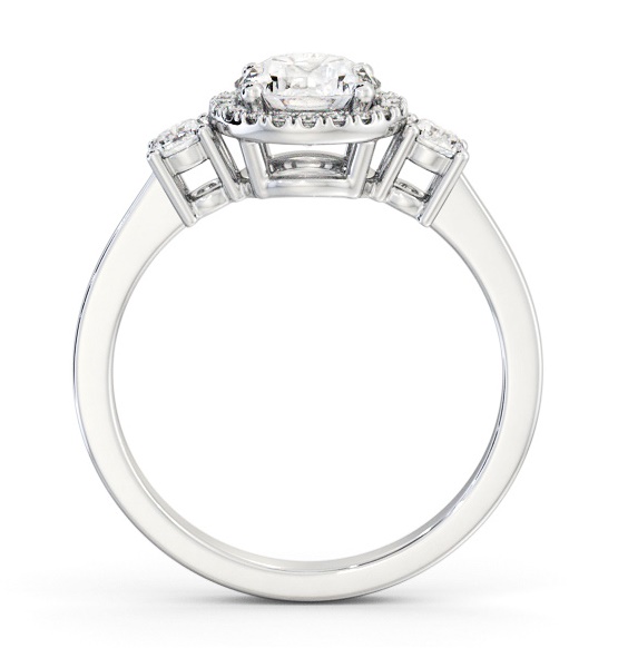 Halo Round Diamond Engagement Ring with Accent Diamonds Platinum ENRD229_WG_THUMB1 