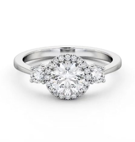 Halo Round Diamond Engagement Ring with Accent Diamonds 18K White Gold ENRD229_WG_THUMB2 