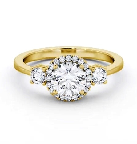 Halo Round Diamond Engagement Ring with Accent Diamonds 9K Yellow Gold ENRD229_YG_THUMB2 