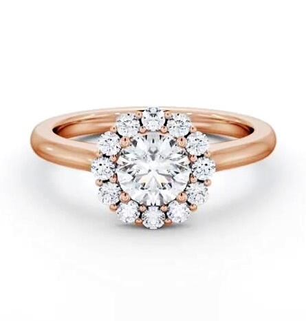 Halo Round Diamond Elegant Style Engagement Ring 18K Rose Gold ENRD230_RG_THUMB2 