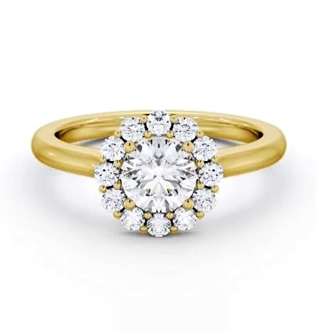 Halo Round Diamond Elegant Style Engagement Ring 9K Yellow Gold ENRD230_YG_THUMB2 