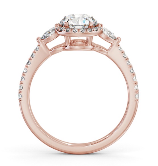 Halo Round with Pear Diamond Engagement Ring 9K Rose Gold ENRD231_RG_THUMB1 