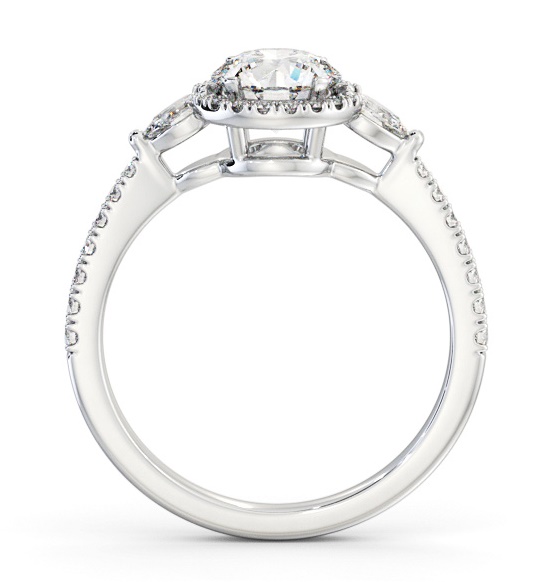 Halo Round with Pear Diamond Engagement Ring Palladium ENRD231_WG_THUMB1 