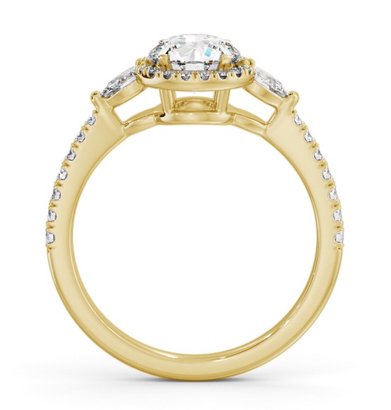 Halo Round with Pear Diamond Engagement Ring 18K Yellow Gold ENRD231_YG_THUMB1 