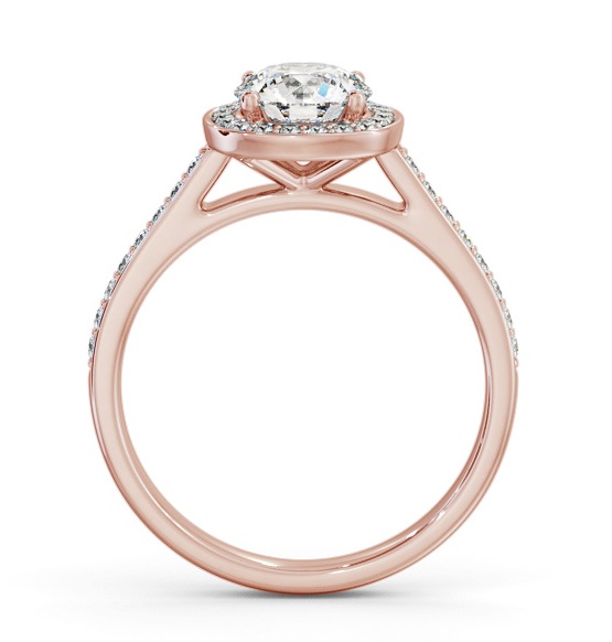 Round Diamond with Channel Set Halo Engagement Ring 9K Rose Gold ENRD232_RG_THUMB1 