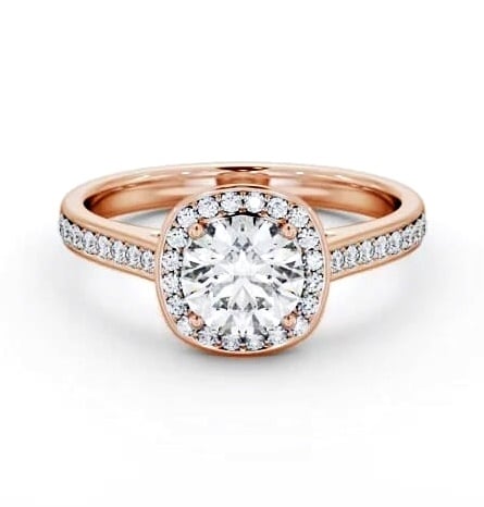 Round Diamond with Channel Set Halo Engagement Ring 9K Rose Gold ENRD232_RG_THUMB1