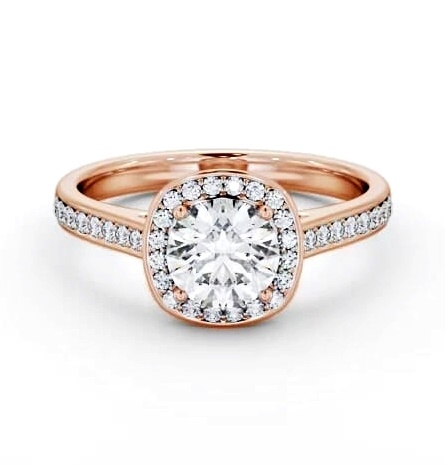 Round Diamond with Channel Set Halo Engagement Ring 9K Rose Gold ENRD232_RG_THUMB2 