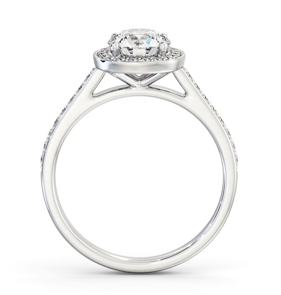 Round Diamond with Channel Set Halo Engagement Ring 18K White Gold ENRD232_WG_THUMB1 