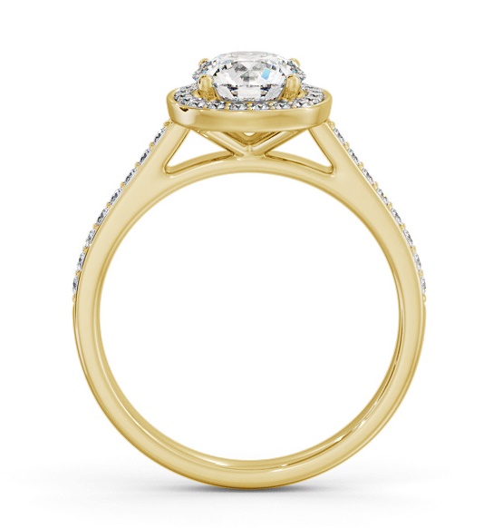 Round Diamond with Channel Set Halo Engagement Ring 18K Yellow Gold ENRD232_YG_THUMB1 