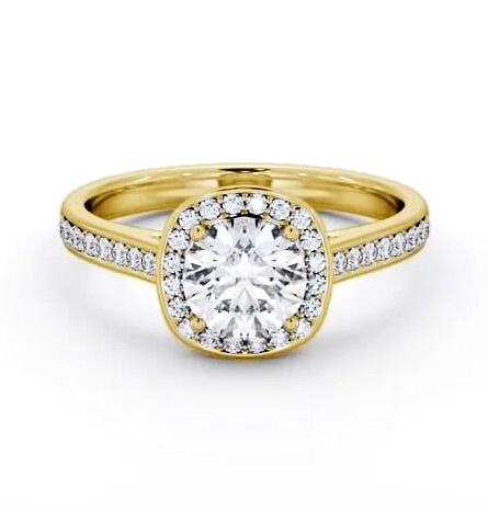 Round Diamond with Channel Set Halo Engagement Ring 18K Yellow Gold ENRD232_YG_THUMB2 