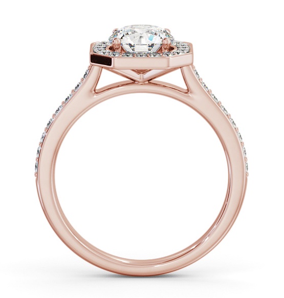 Round Diamond with Octagon Shape Halo Engagement Ring 9K Rose Gold ENRD233_RG_THUMB1 