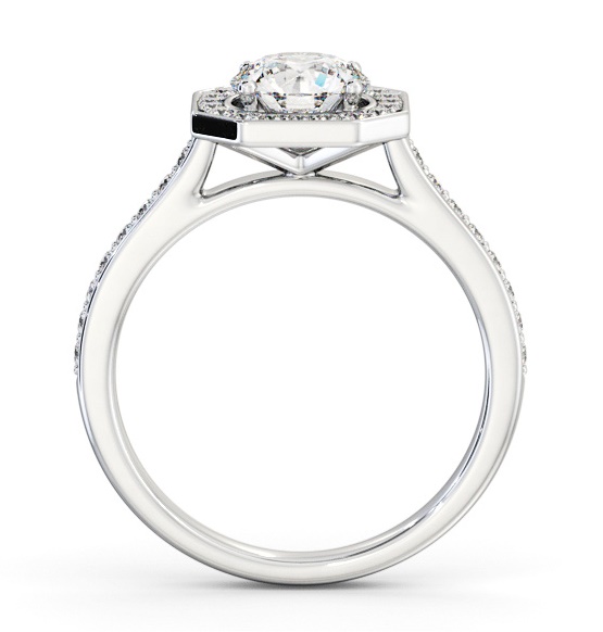 Round Diamond with Octagon Shape Halo Engagement Ring Palladium ENRD233_WG_THUMB1 