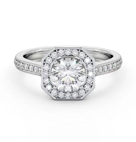 Round Diamond with Octagon Shape Halo Engagement Ring Palladium ENRD233_WG_THUMB2 