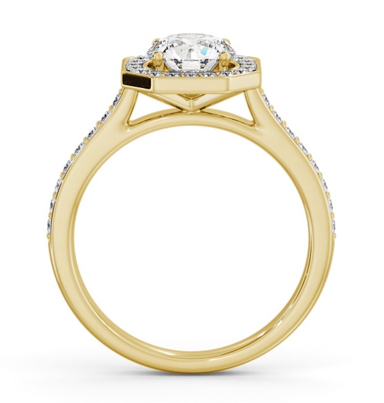 Round Diamond with Octagon Shape Halo Engagement Ring 18K Yellow Gold ENRD233_YG_THUMB1 