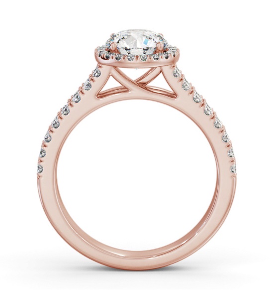 Halo Round Diamond Split Band Engagement Ring 18K Rose Gold ENRD234_RG_THUMB1 